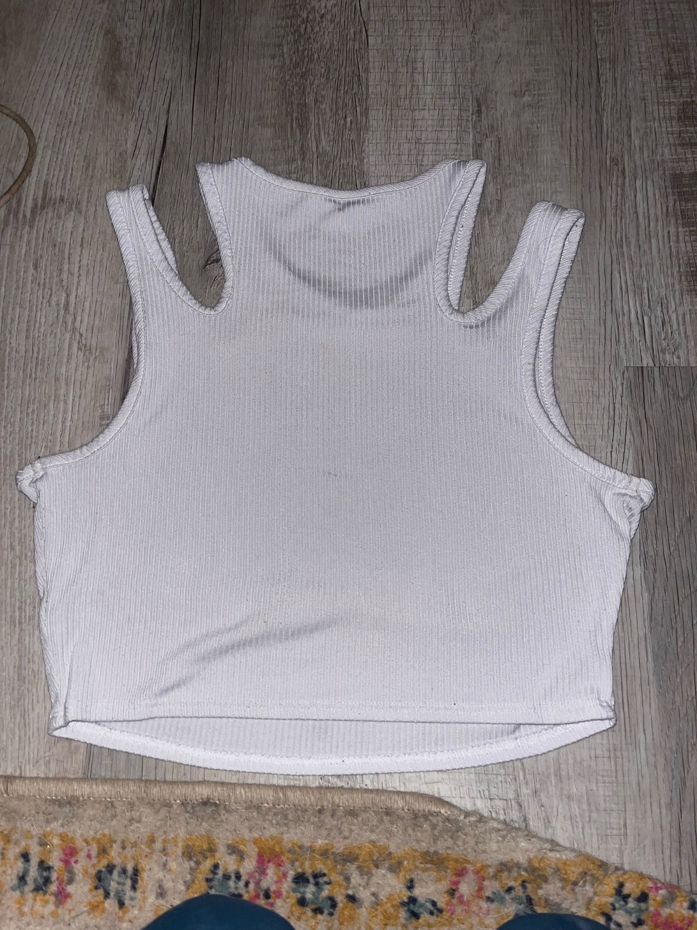 Cut-Out Shoulder Cropped Tank - Picture 2 of 2